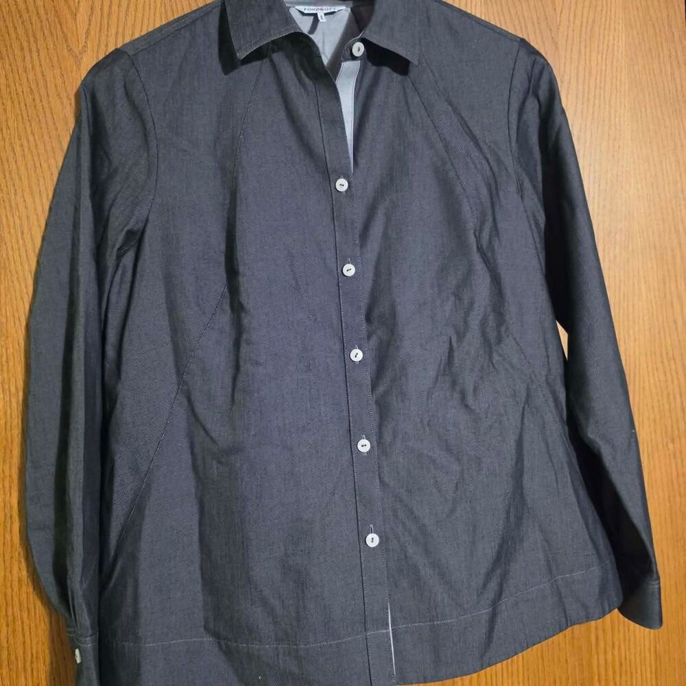 Foxcroft Women's Blue and Grey Blouse